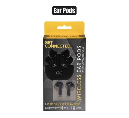 Wireless ear pods with charge case black