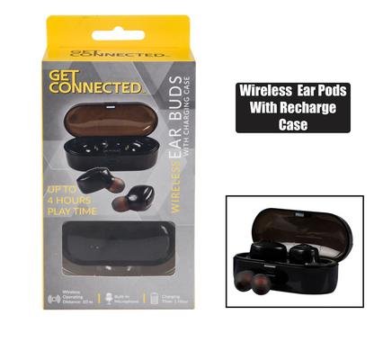 Wireless ear buds with recharge case