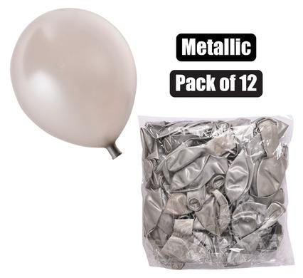 Balloons helium 1pc metallic silver f-01