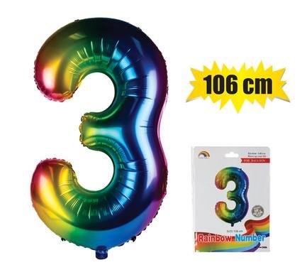 006-000865-3 Balloon helium foil rainbow 3 106cm f-04