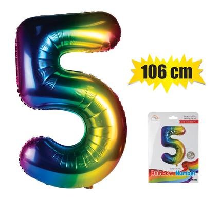 006-000865-5 Balloon helium foil rainbow 5 106cm f-04