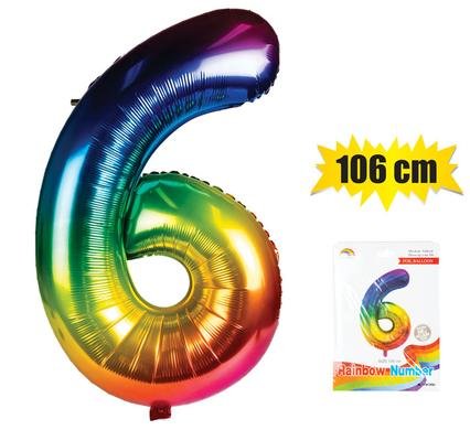 006-000865-6 Balloon helium foil rainbow 6 106cm f-04