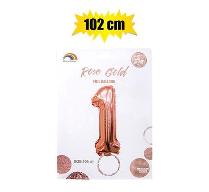 006-000867-1 Balloon helium foil rose g 1 102cm f-04