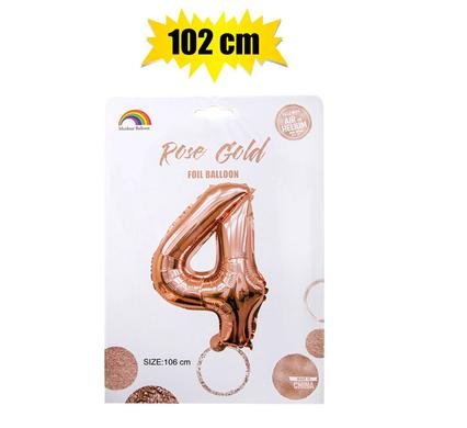 006-000867-4 Balloon helium foil rose g 4 102cm f-04