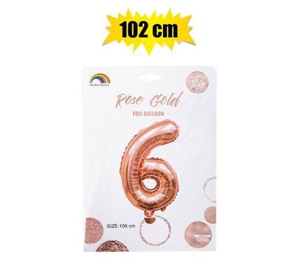 006-000867-6 Balloon helium foil rose g 6 102cm f-04