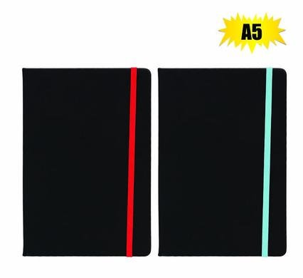 Novelty notebook w/color elastic band A5