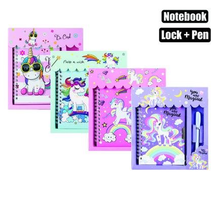 Novelty notebook with lock and pen