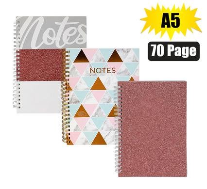 Novelty notebook spiral glamour A5 70pg