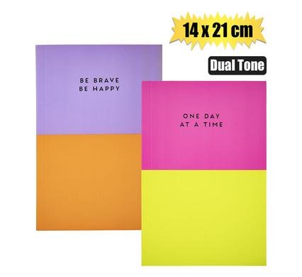 Novelty notebook dual tone 14 x 21cm