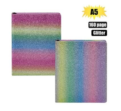 Novelty notebook glitter ombre 160pg A5