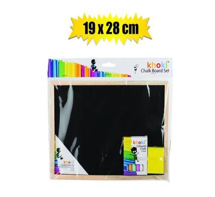 Board black+chalk+sponge 28x19cm