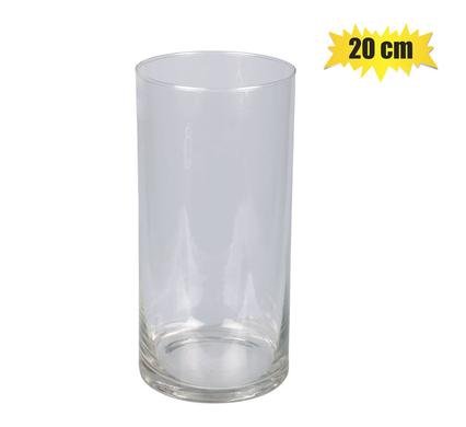 Vase glass cylinder 20cm clear