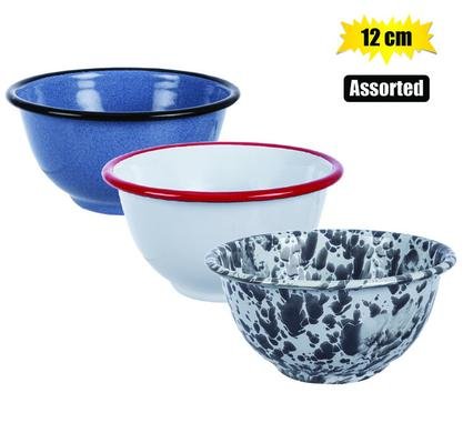 022-001402 Mixing bowl enamel 12cm footed