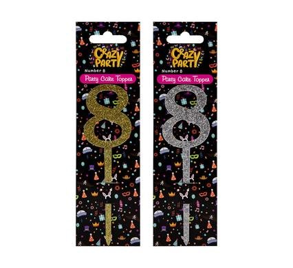 Cake topper-birthday number 8 1pc