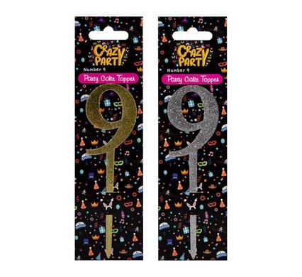 Cake topper-birthday number 9 1pc