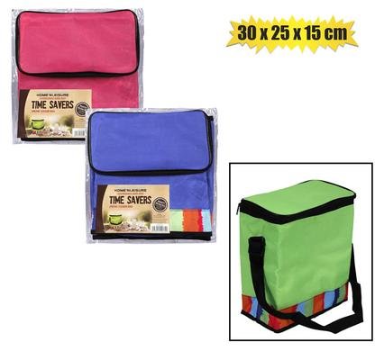 Cooler-bag nylon multi col 30x25x15cm