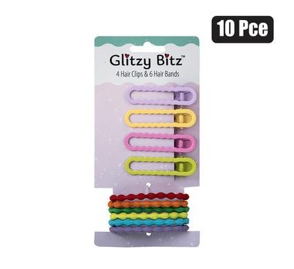 Hair band elastic & clips 10pc