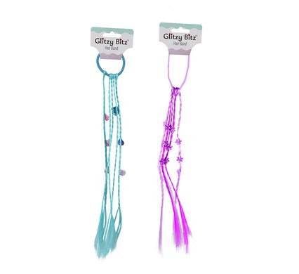 Hair band elastic w/colour-braids