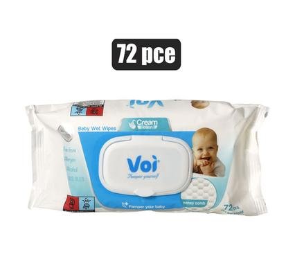 Voi wet-wipes 72pc 16x19cm honeycomb