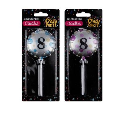 Candle birthday balloon round asstd-8