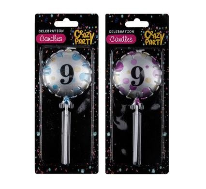 Candle birthday balloon round asstd-9