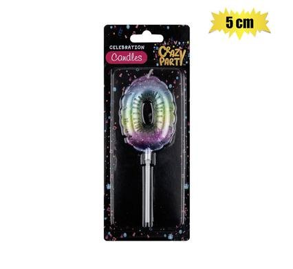 Candle birthday balloon-0 rainbow 5cm