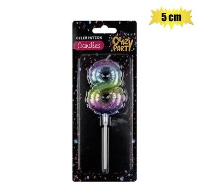 Candle birthday balloon-8 rainbow 5m