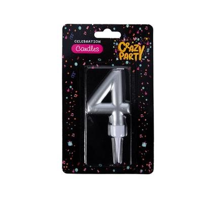 Candle birthday large foil number-4