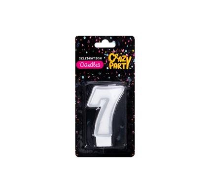 Candle birthday single number-7 silver