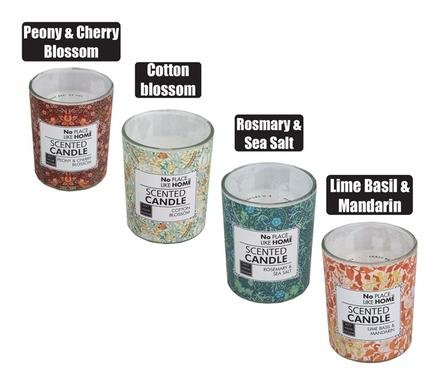 Candle in holder gls bottle rev floral