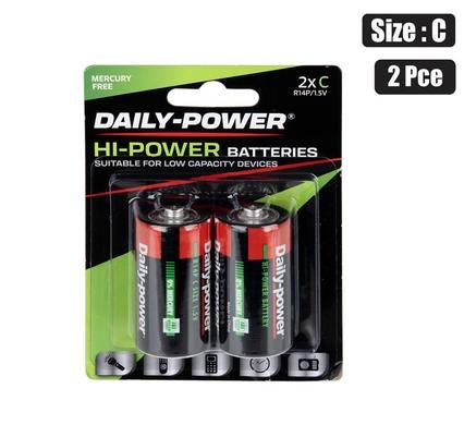 Batteries h/power size:c / r14p 2pce