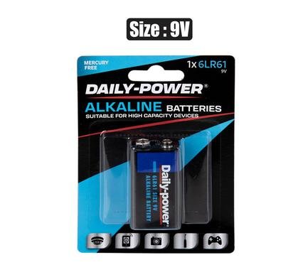 Batteries alkaline size:9volt/6lr61 1pce