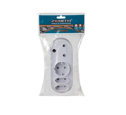 Plug-adaptor 1x16a 1x5a-rnd 2x5-2pin zen