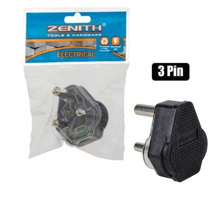 Plugtop rubber 16amp-3pin zenith