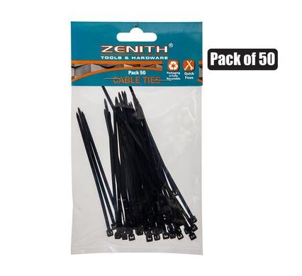 Cable-ties 2.5x100mm black 50's zenith