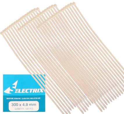 Cable-ties 4.8x300mm white 100's bulk