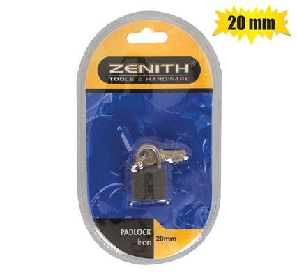 Padlock zenith iron 20mm carded