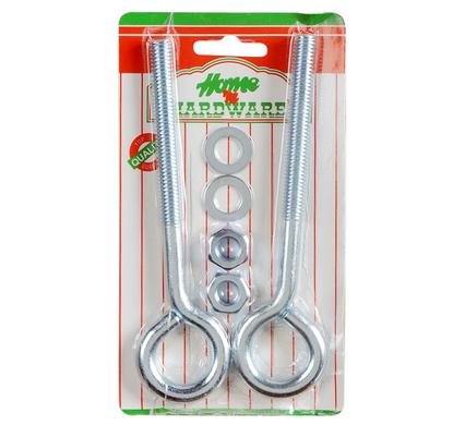 055-008204 Eye-bolt+nut galv 150 x10.0mm 2pce