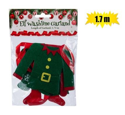 Xmas elf garland wash line 1.7m