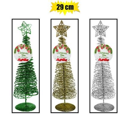 Xmas table decor tree 29cm assorted