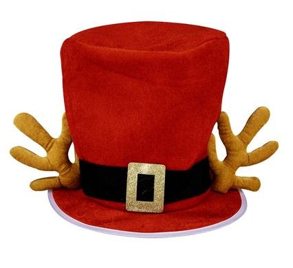 Xmas dress up santa top hat w/antlers