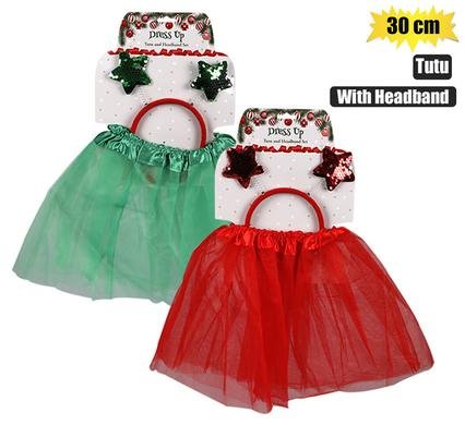 Xmas dress up tutu w/headband 30cm