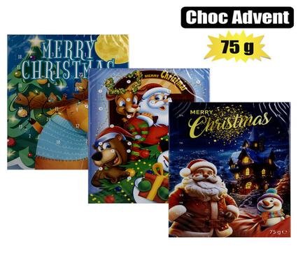 Xmas confec choc advent calendar 75g (t)