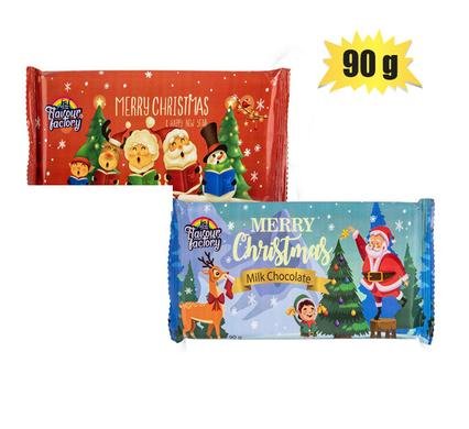 Xmas confec choc rp milk slab 90g (t)