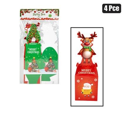 Xmas stationery party boxes 4pc 18x8cm