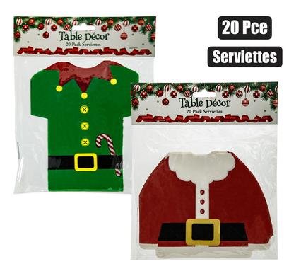 Xmas table decor die-cut serviettes 20pc