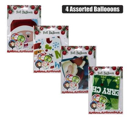 Xmas balloon round 45cm asstd f-2