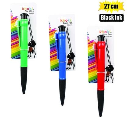 Pen novelty giant 27cm asst colour body