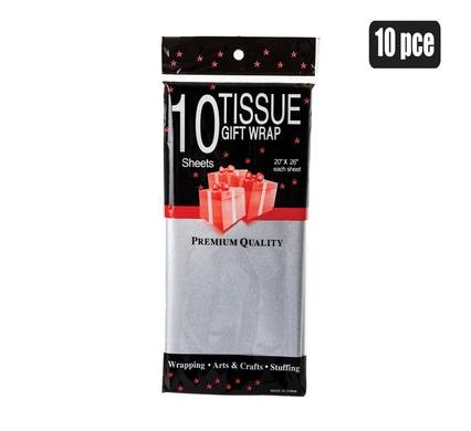 Paper tissue 50x66cm 10xshts silver