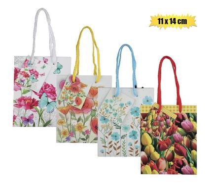 077-000321 Gift-bag paper sml 11x14cm everyday flwr
